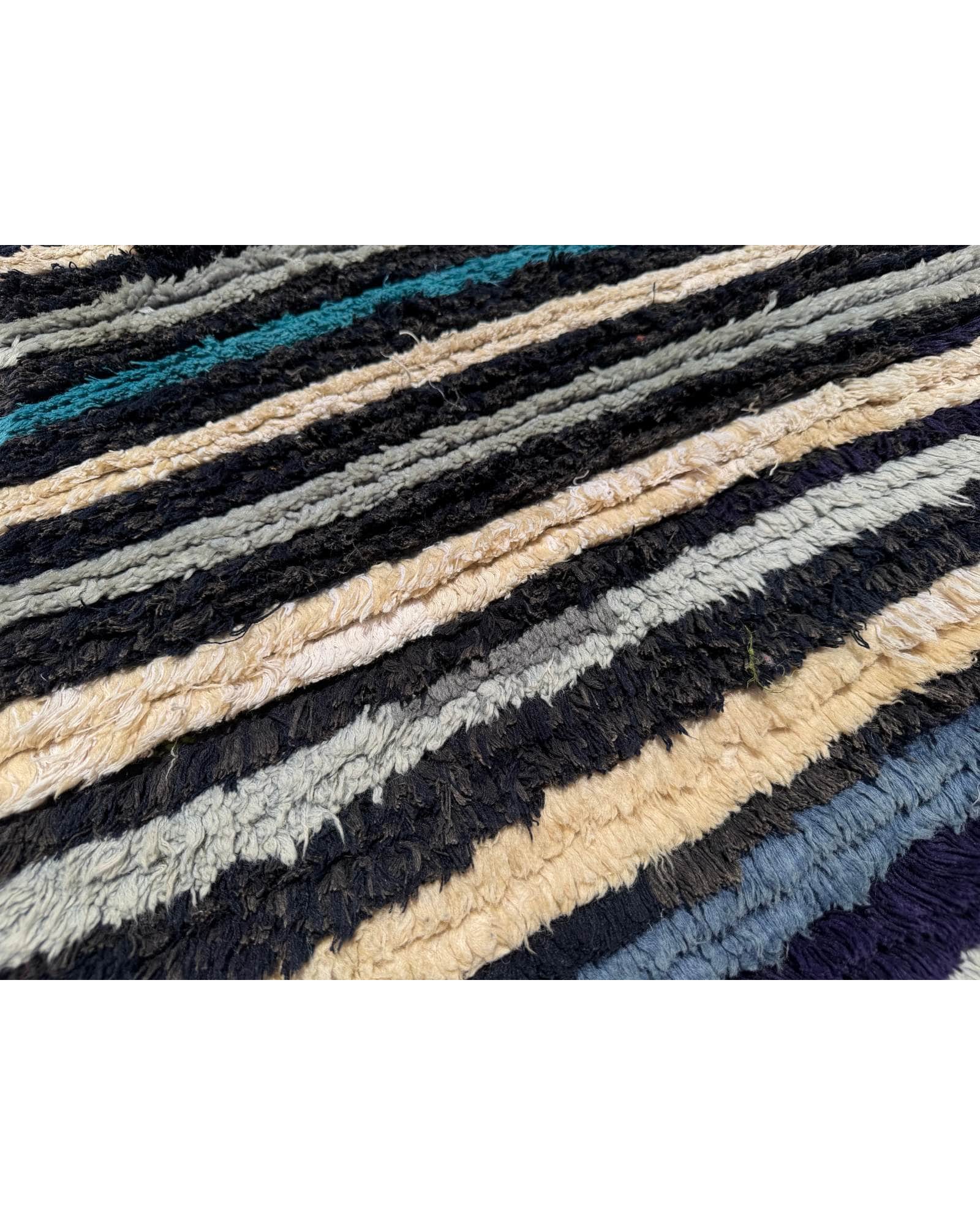 Navy & Grey Vintage Moroccan Runner | 3x9