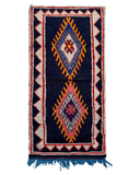 Navy Vintage Moroccan Runner | 2'10 x 6'4