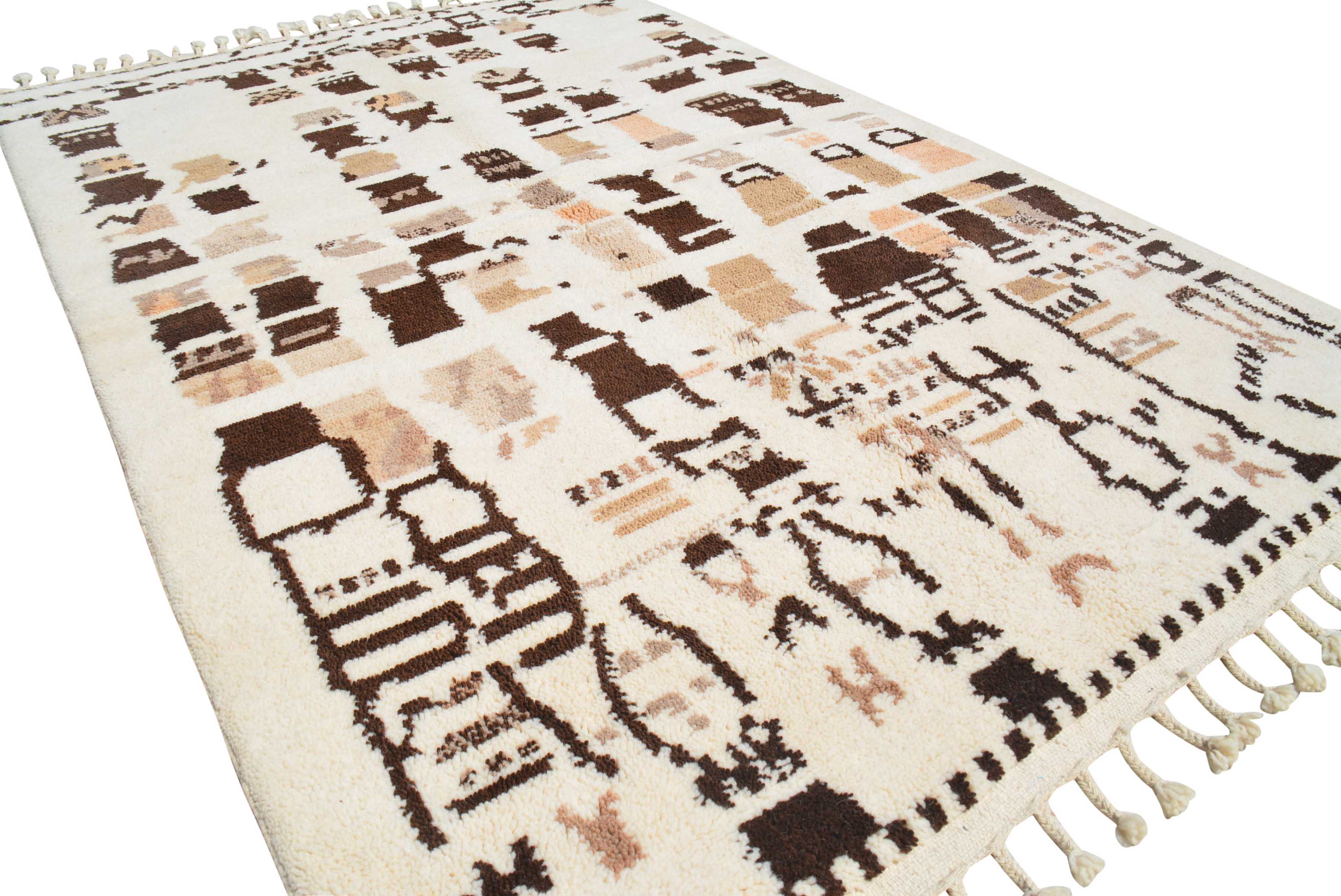 Nomad's Journey | 5'x8' Cream & Brown Tribal Azilal Area Rug