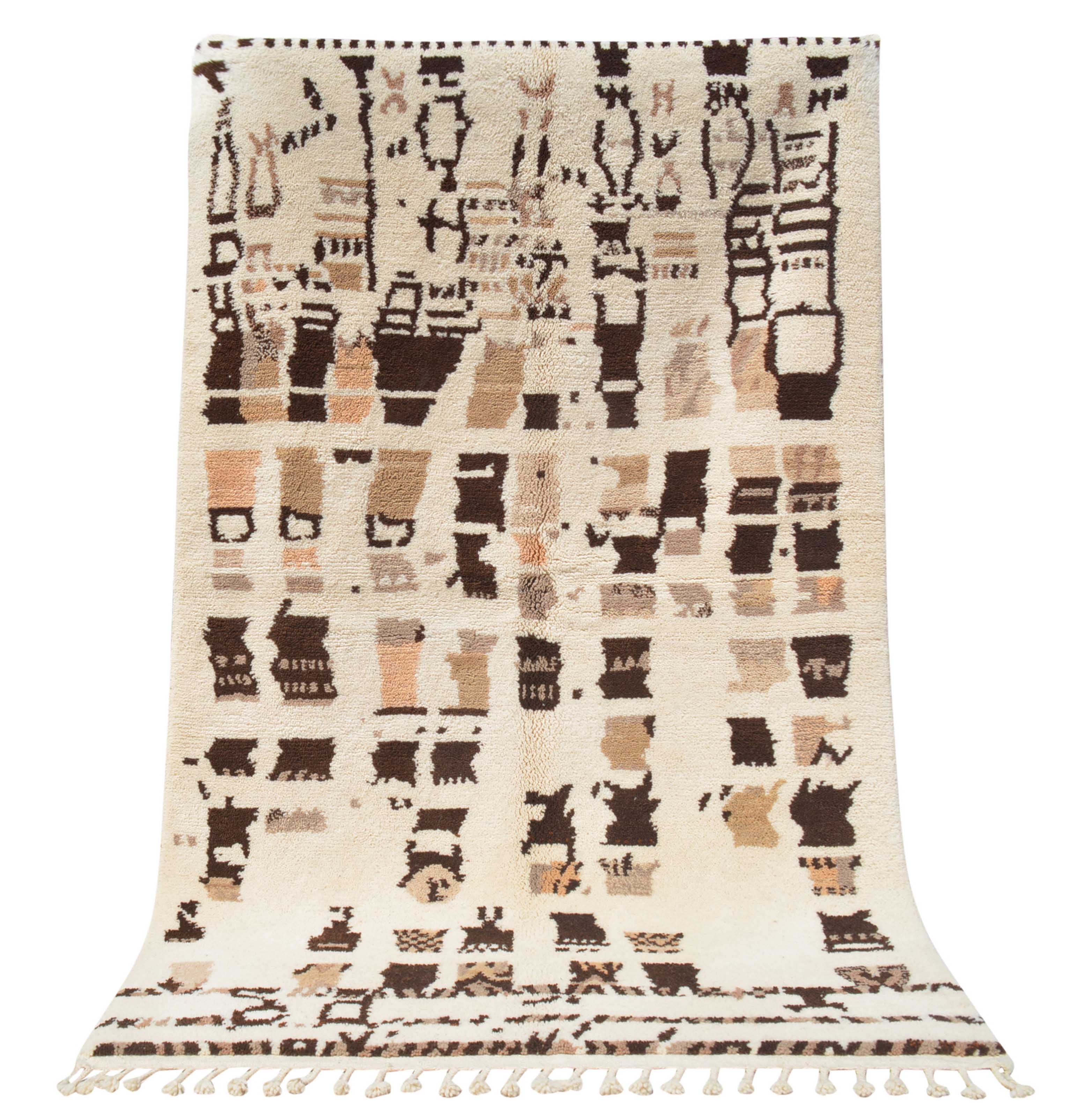 Nomad's Journey | 5'x8' Cream & Brown Tribal Azilal Area Rug