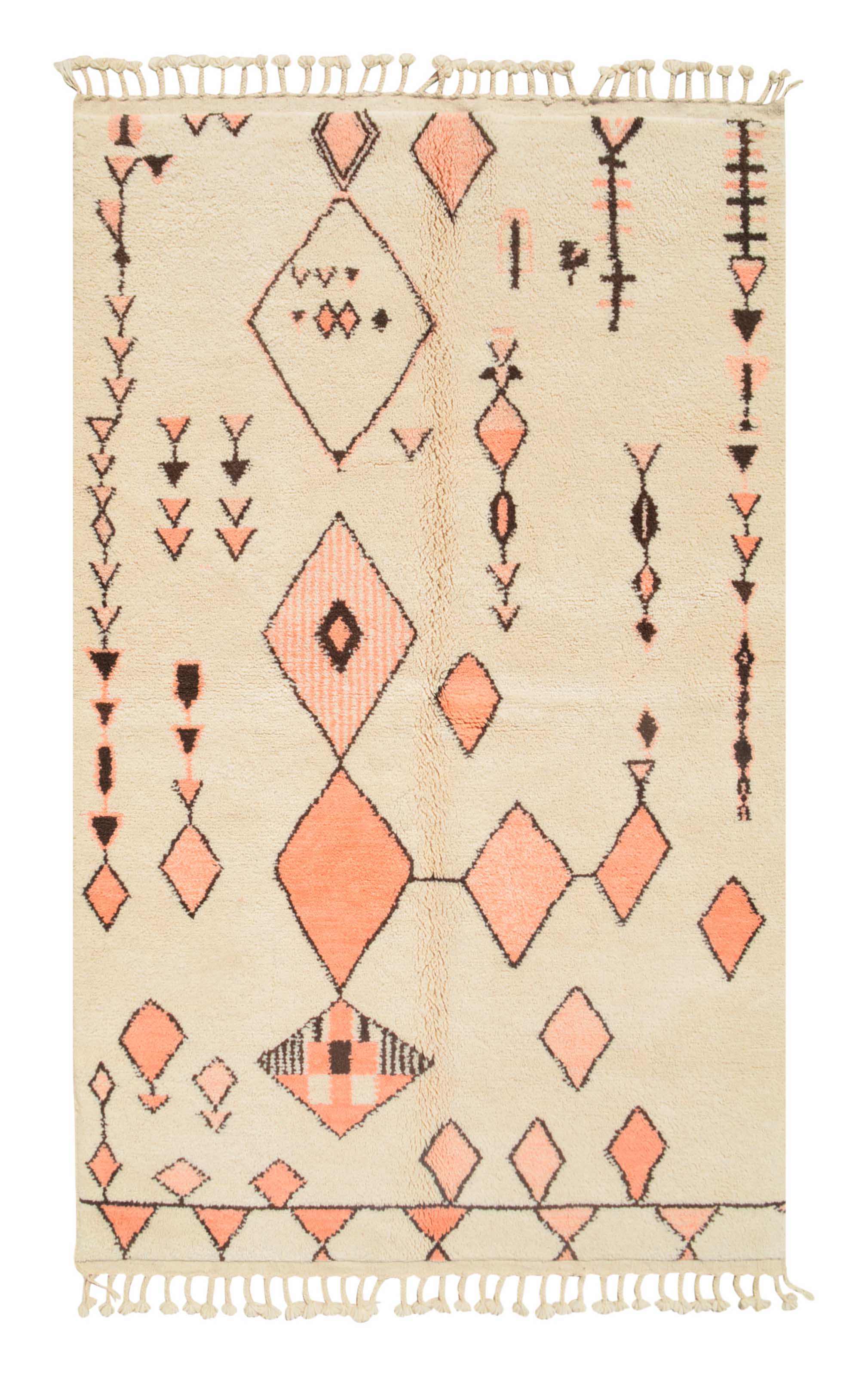 Nomad's Path | 5'x8' Coral & Beige Tribal Moroccan Area Rug