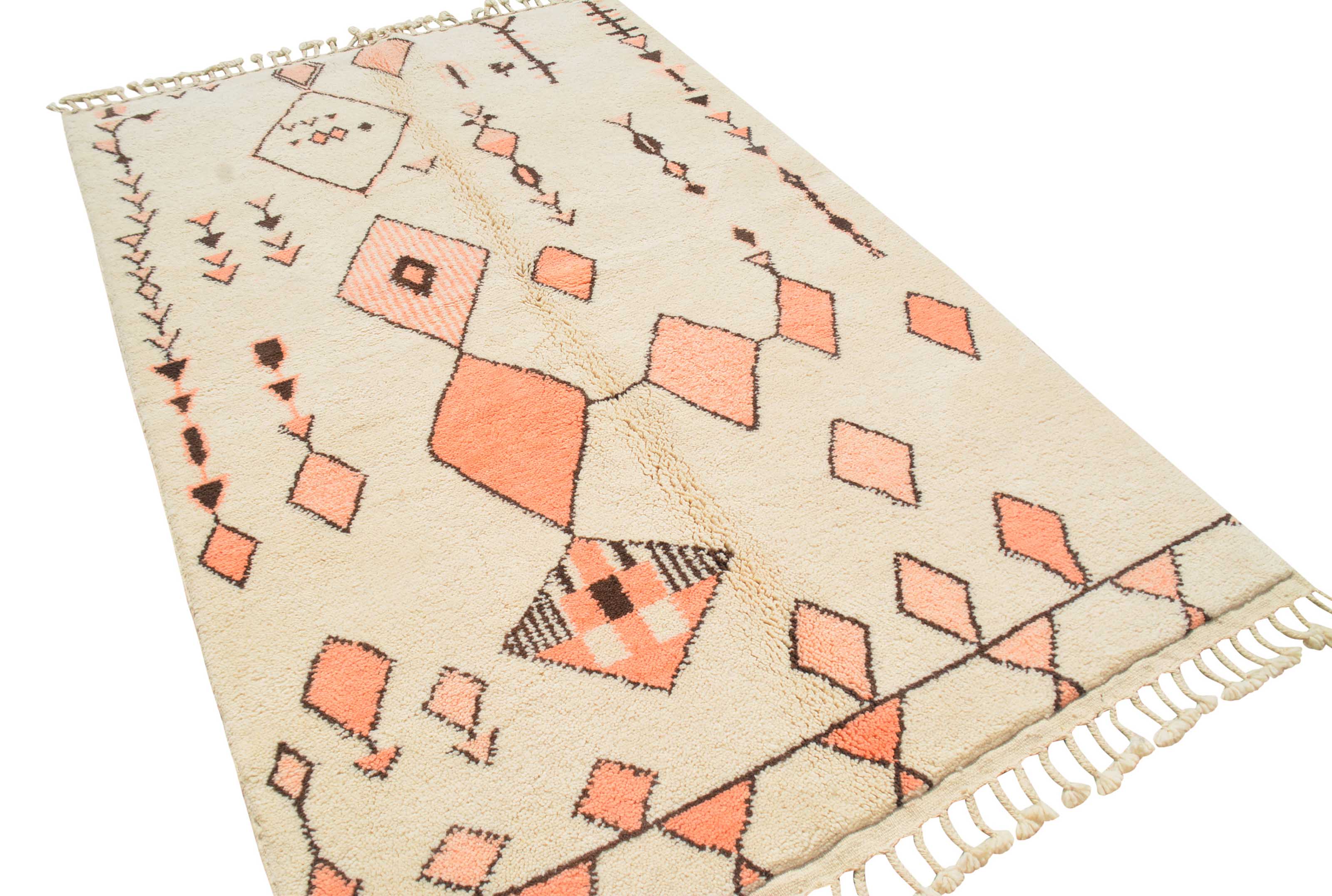 Nomad's Path | 5'x8' Coral & Beige Tribal Moroccan Area Rug