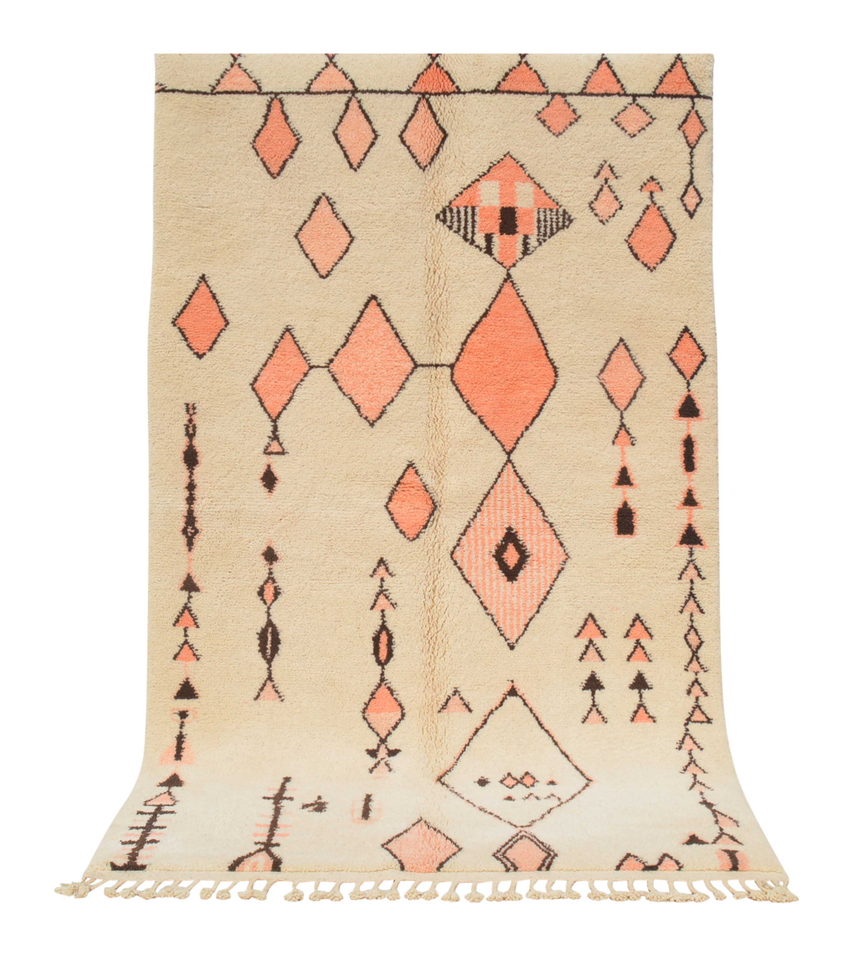 Nomad's Path | 5'x8' Coral & Beige Tribal Moroccan Area Rug