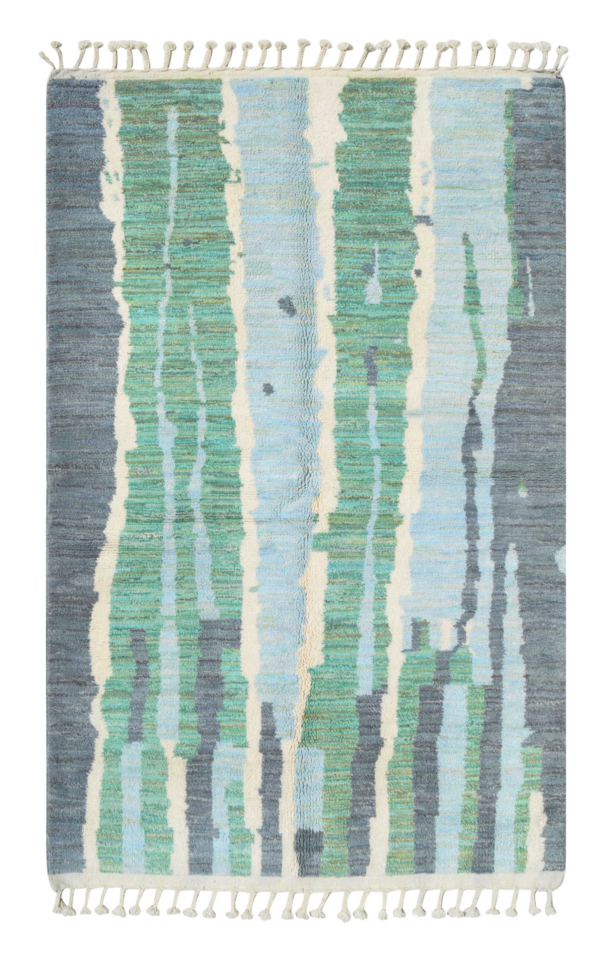 Nostalgia | 5'x8' Blue & Green Abstract Azilal Area Rug