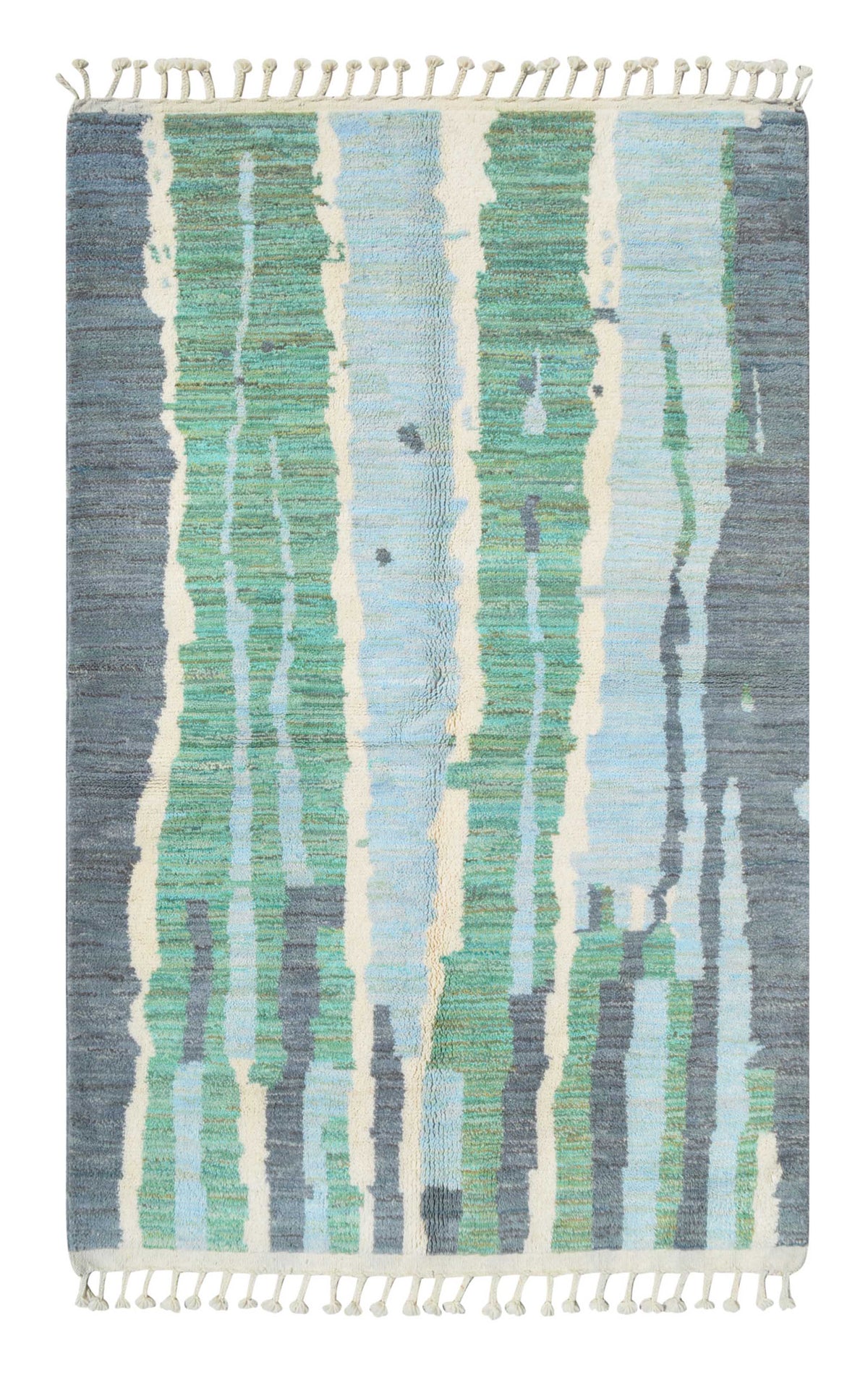 Nostalgia | 5'x8' Blue & Green Abstract Azilal Area Rug