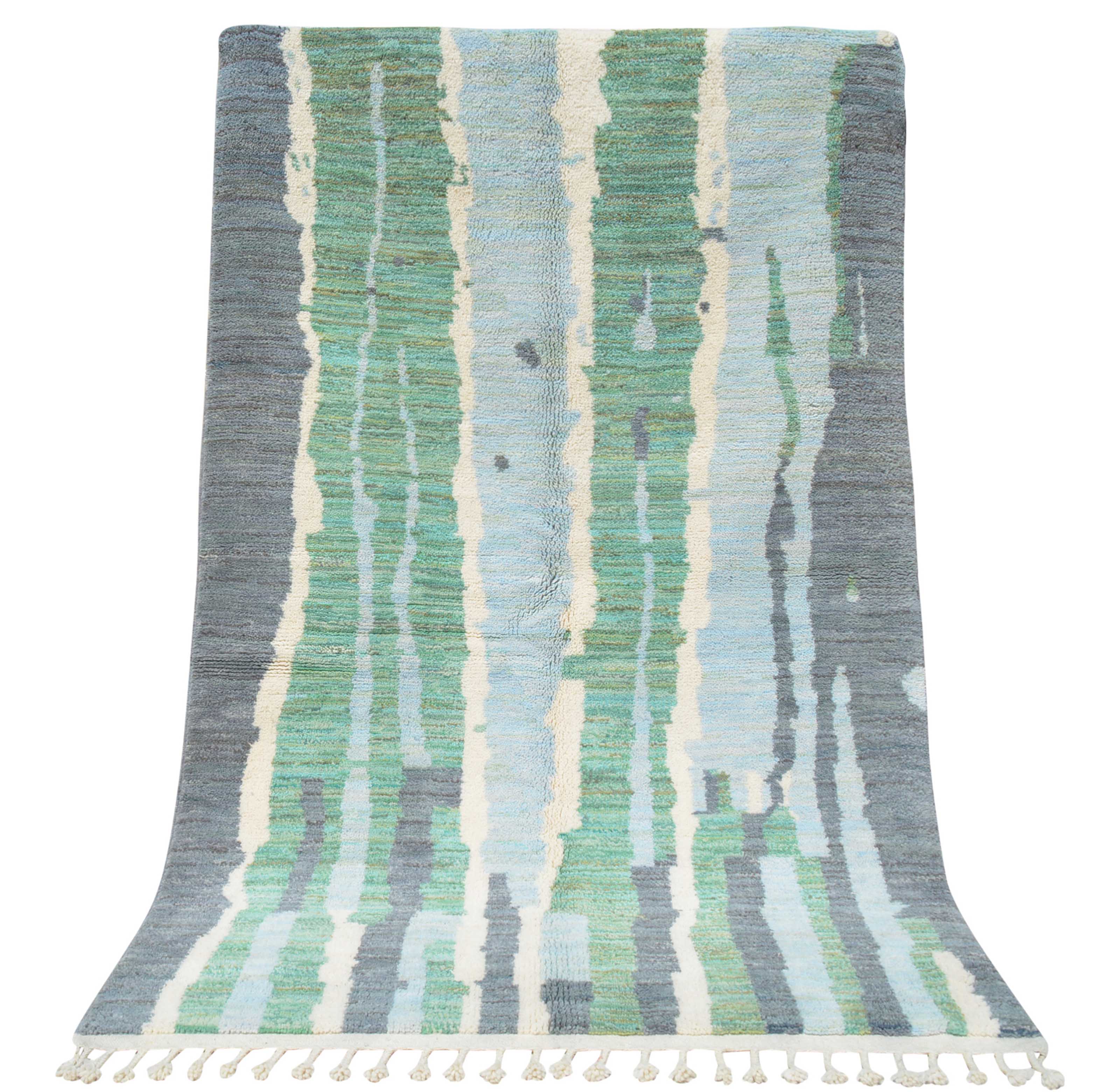 Nostalgia | 5'x8' Blue & Green Abstract Azilal Area Rug