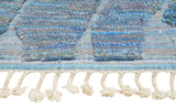 Ocean Waves – Moroccan Handmade Wool Rug | 7' x 9' Geometric Blue Design