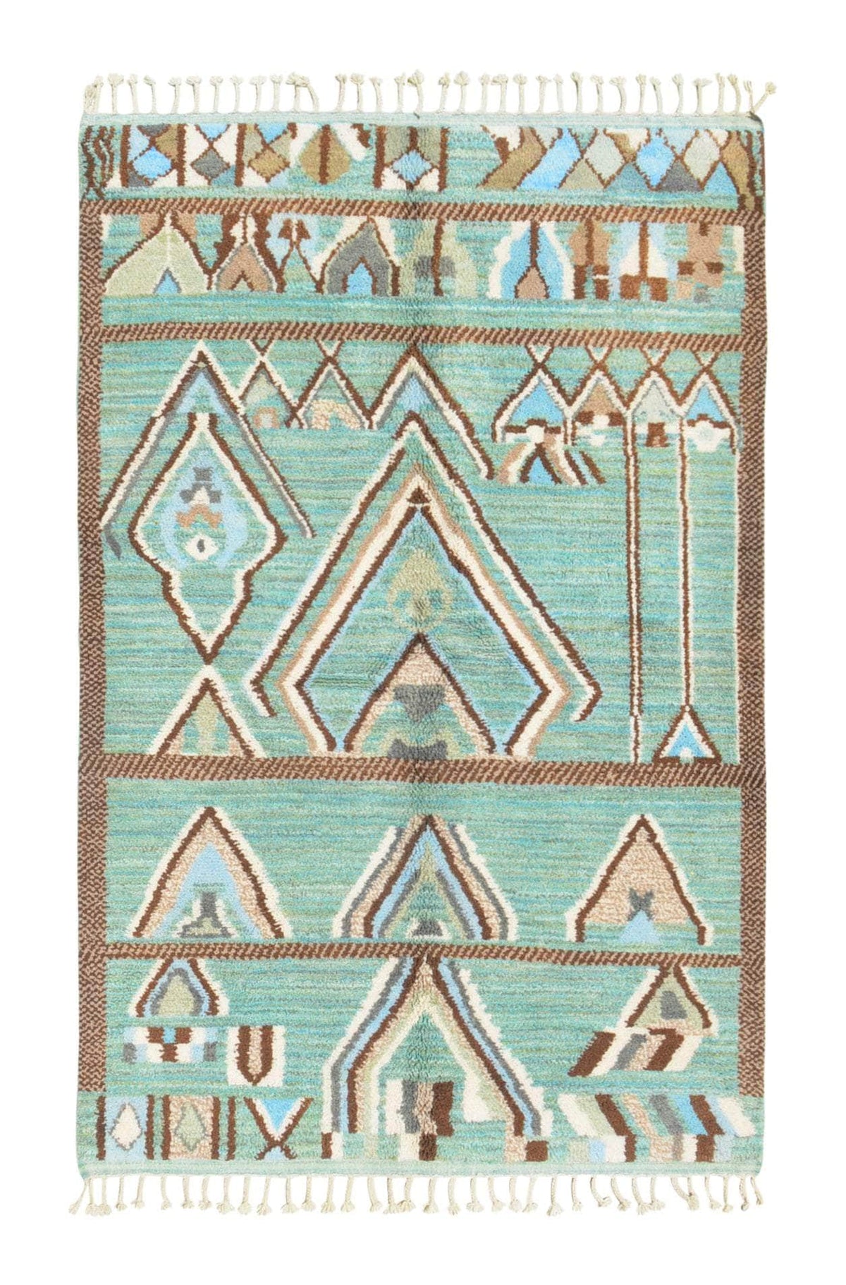 Oceanic Bliss: Handmade Moroccan Rug | Tranquil Luxury
