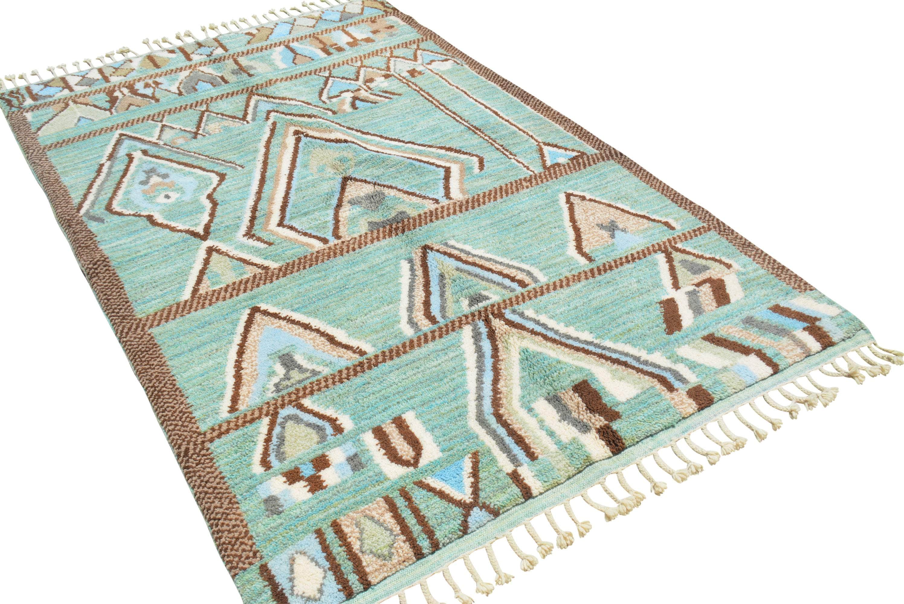 Oceanic Bliss: Handmade Moroccan Rug | Tranquil Luxury