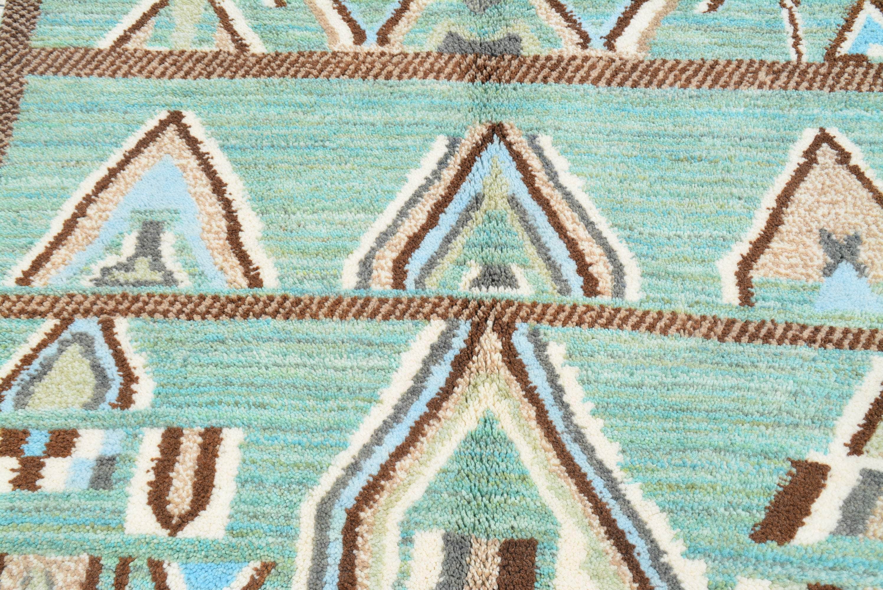 Oceanic Bliss: Handmade Moroccan Rug | Tranquil Luxury