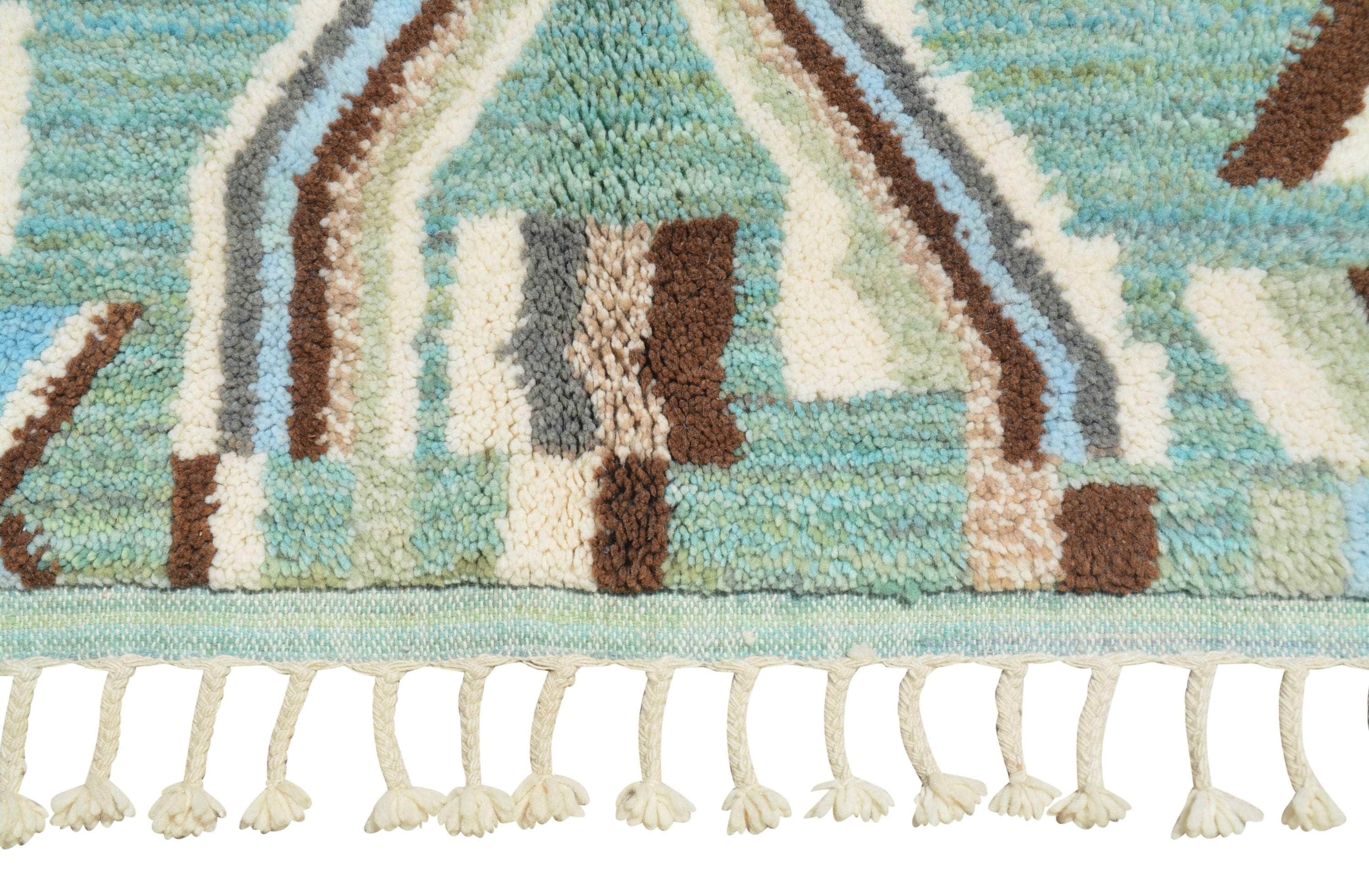 Oceanic Bliss: Handmade Moroccan Rug | Tranquil Luxury
