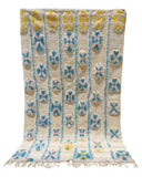 Pastel Blue & Pink Vintage Moroccan Rug | 5x7