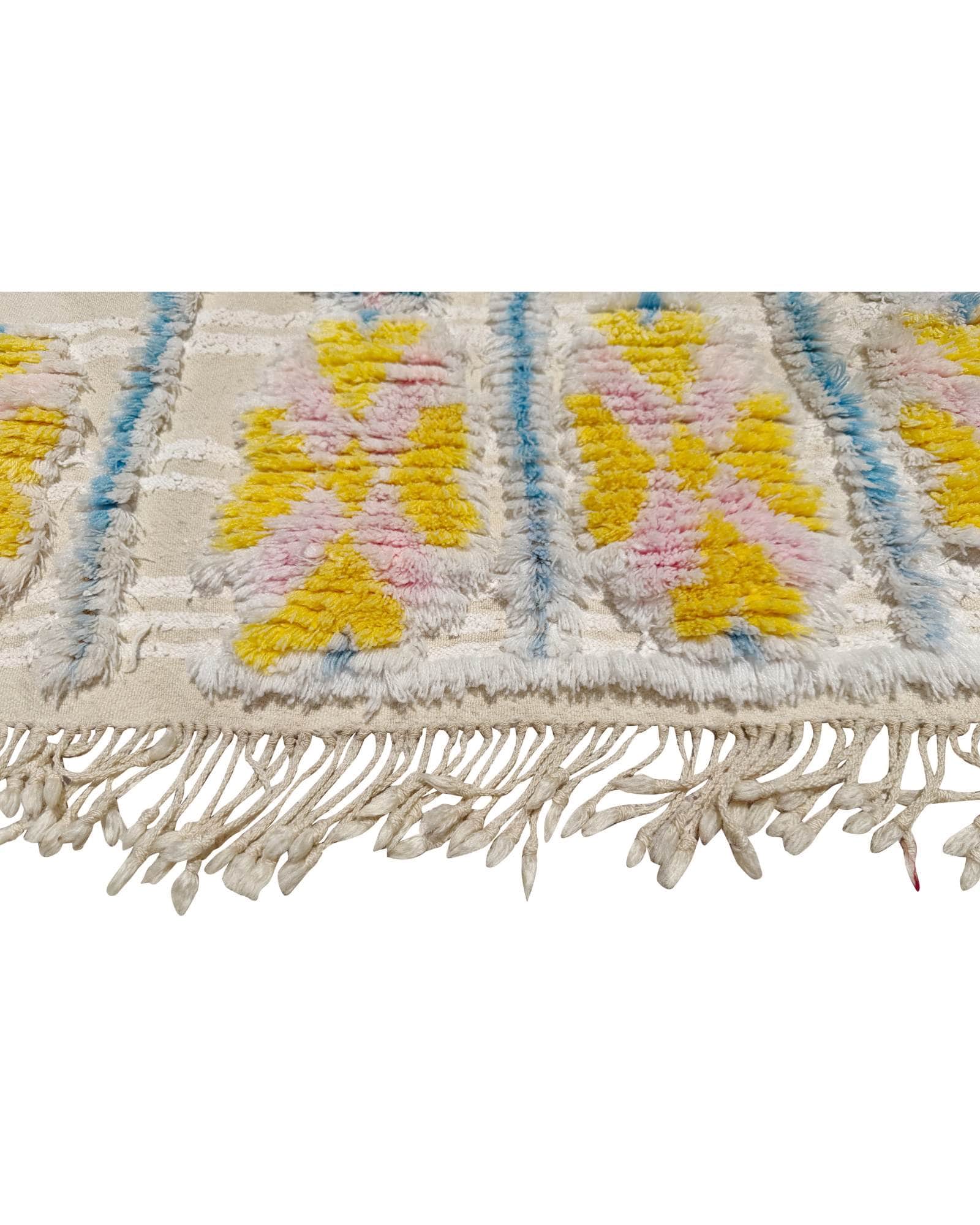 Pastel Blue & Pink Vintage Moroccan Rug | 5x7
