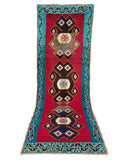 Pink & Teal Vintage Moroccan Runner | 3'6x9'10