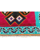 Pink & Teal Vintage Moroccan Runner | 3'6x9'10