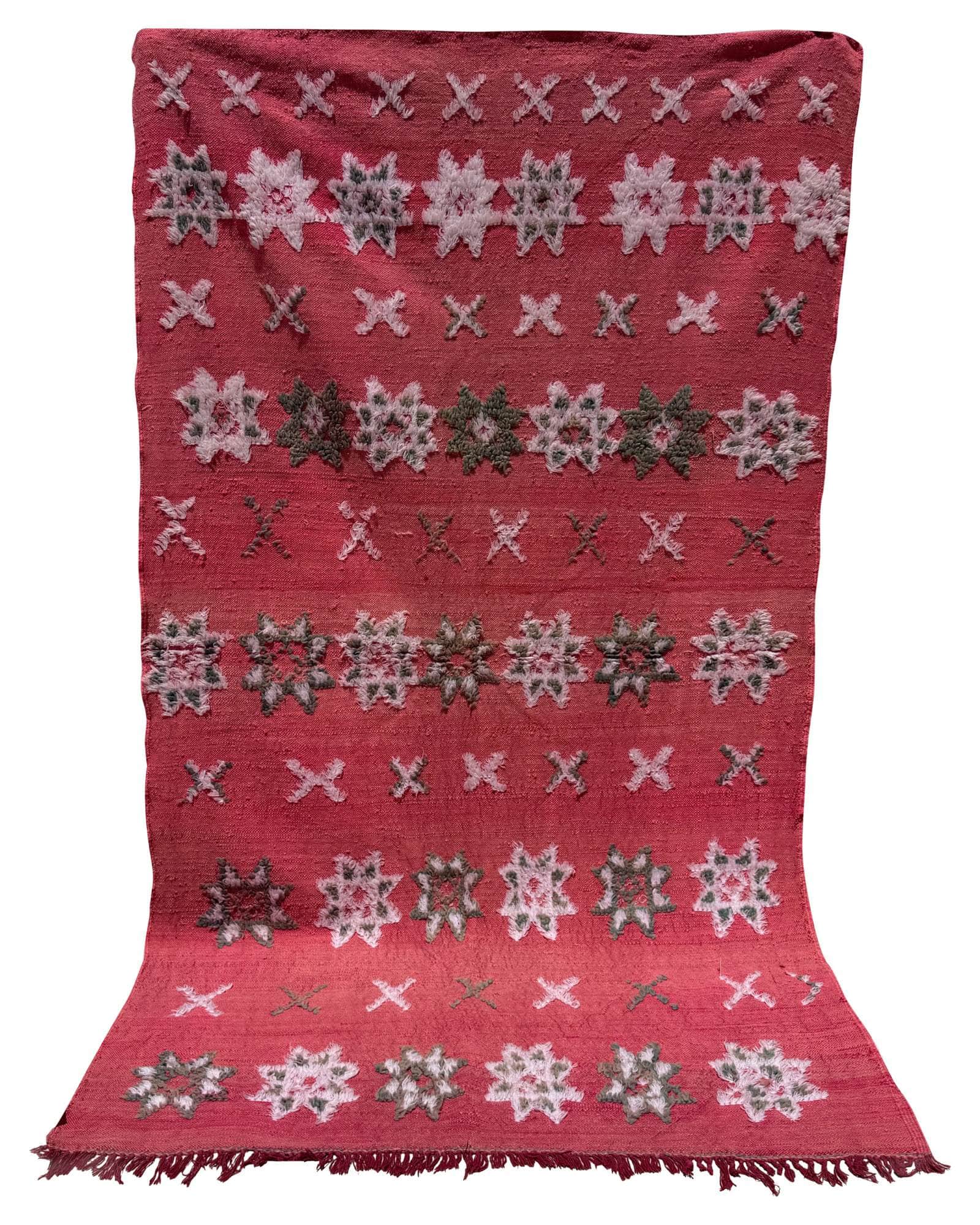 Pink Vintage Moroccan Flatweave Rug | 5 x 8