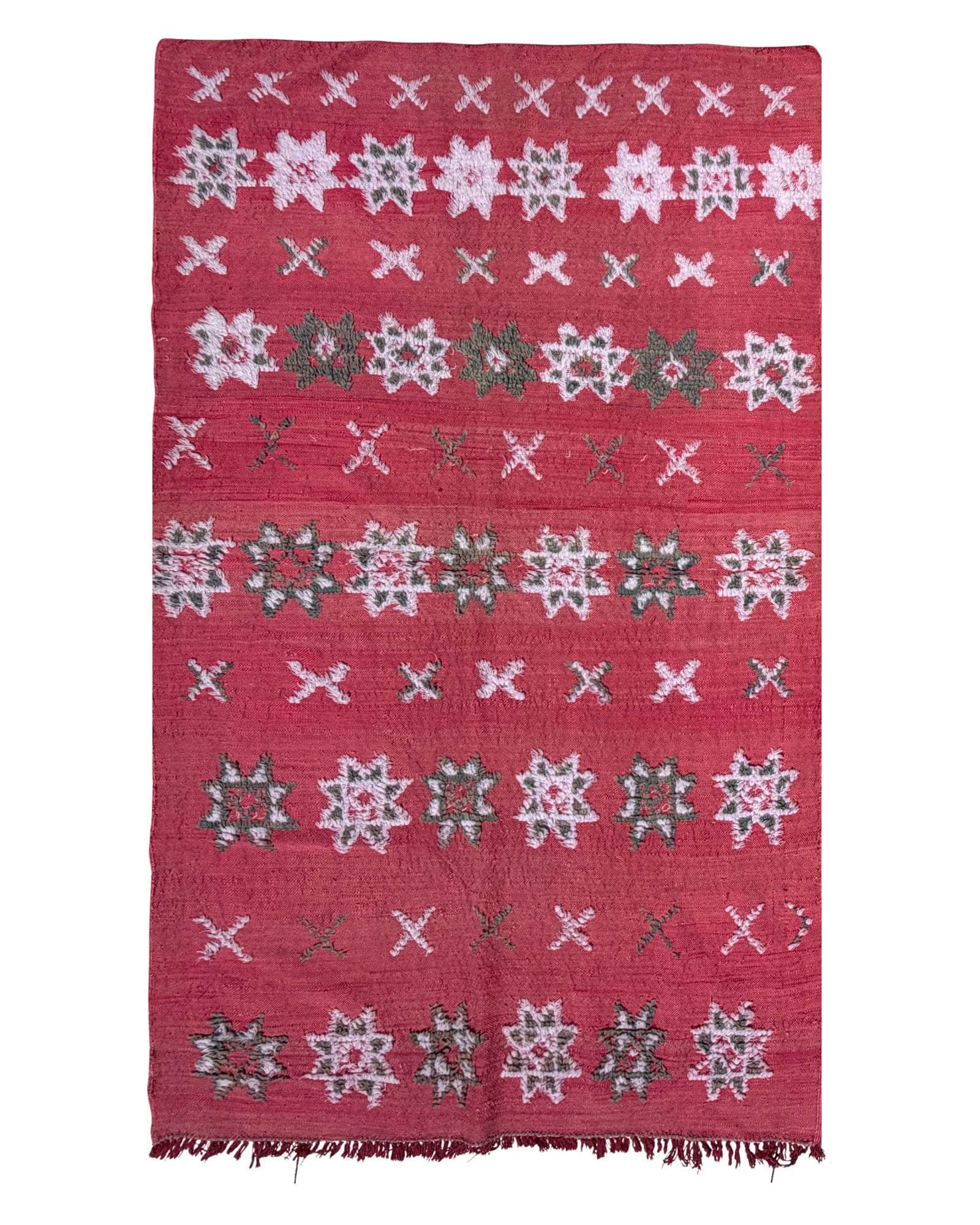 Pink Vintage Moroccan Flatweave Rug | 5 x 8