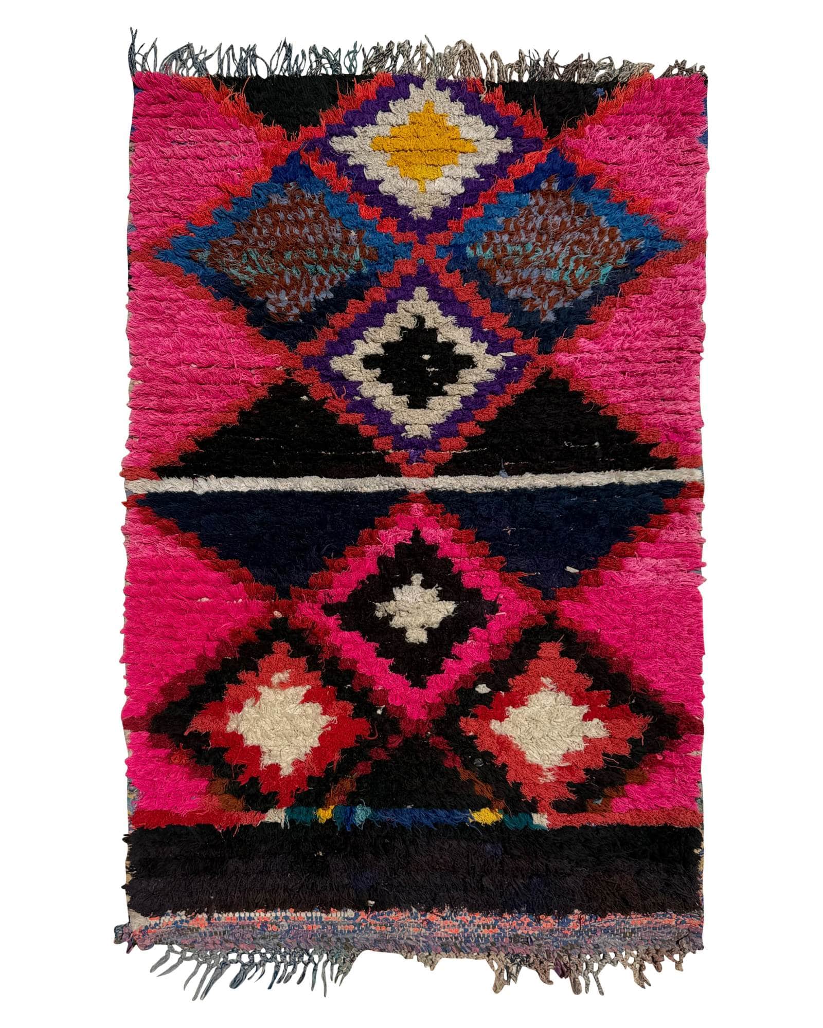 Pink Vintage Moroccan Rag Rug | 3'2 x 4'8