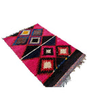 Pink Vintage Moroccan Rag Rug | 3'2 x 4'8