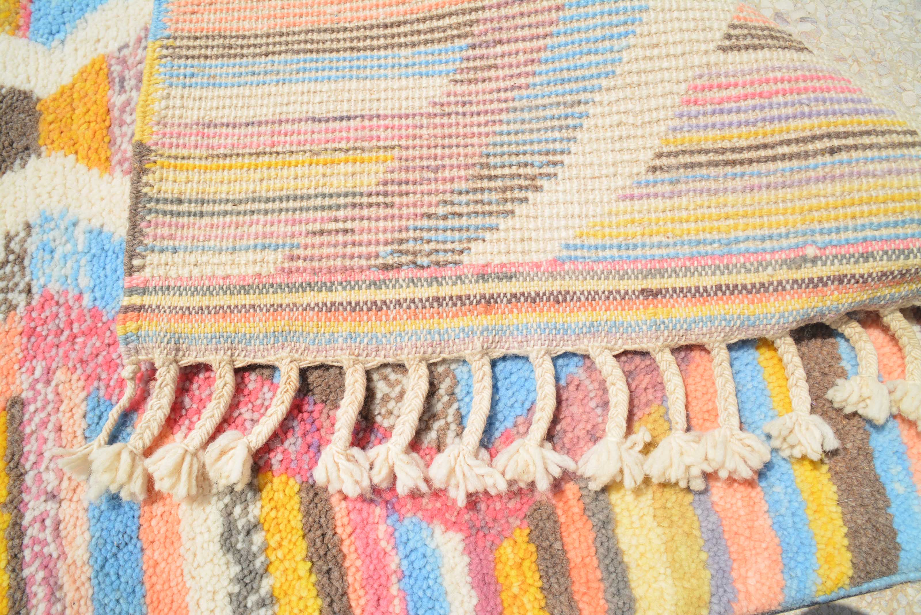 Rainbow Path | 2'8"x6' Colorful Geometric Moroccan Runner