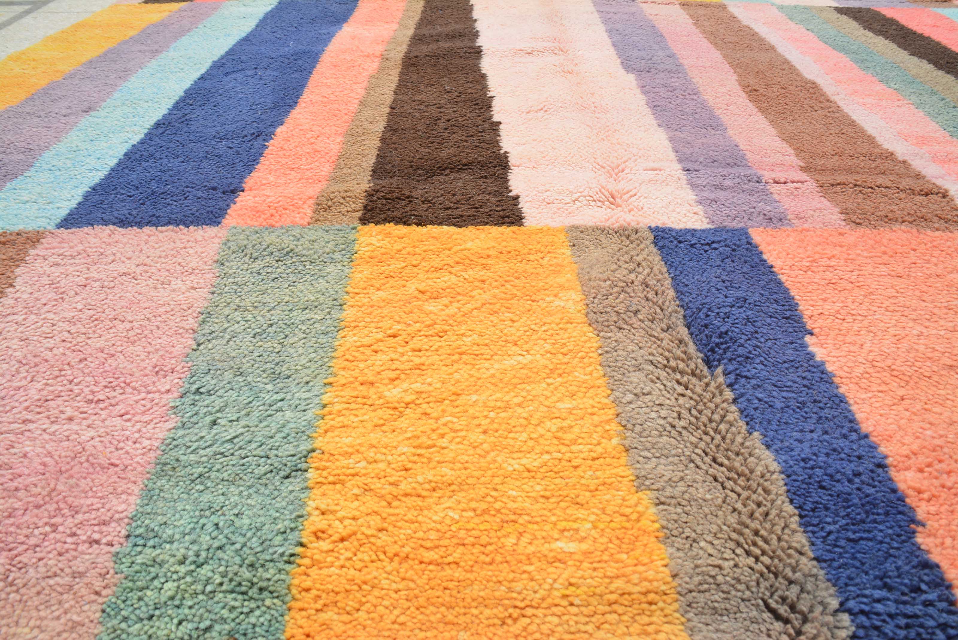 Rainbow Strokes Designer Rug - Vibrant Artistry | Illuminate Collective