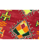 Red & Chartreuse Vintage Moroccan Rug | 3'8x8