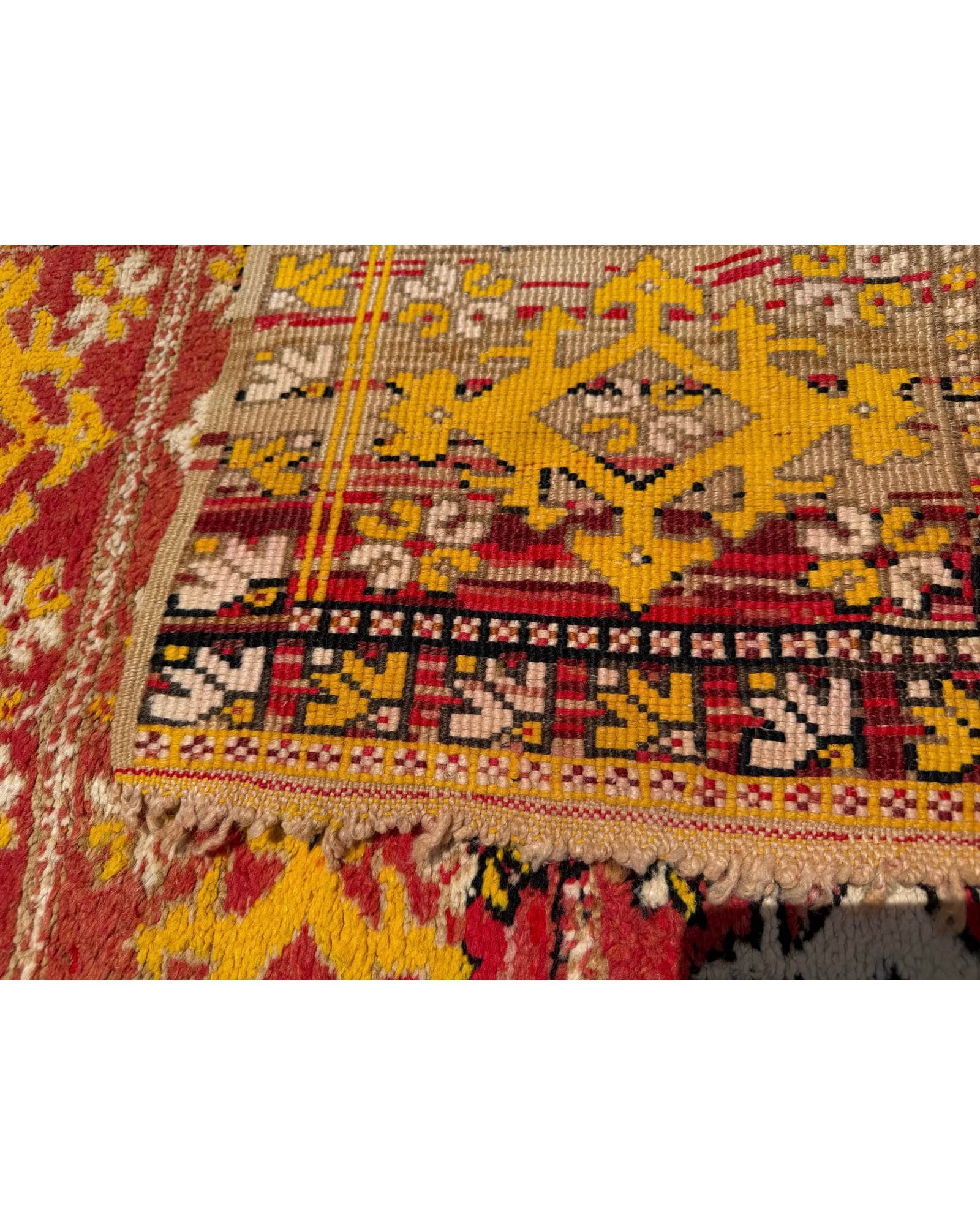 Red & Gold Vintage Moroccan Runner | 3'6 x 8'10