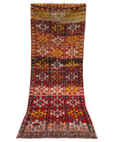 Red & Gold Vintage Moroccan Runner | 3'6 x 8'10