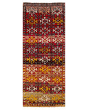Red & Gold Vintage Moroccan Runner | 3'6 x 8'10