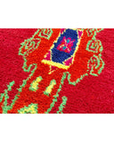 Red & Green Vintage Moroccan Rug | 4 x 8 Bold