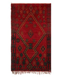 Red & Orange Vintage Moroccan Rug | 3'8 x 6