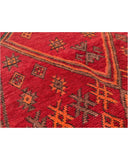 Red & Orange Vintage Moroccan Rug | 3'8 x 6