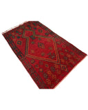 Red & Orange Vintage Moroccan Rug | 3'8 x 6