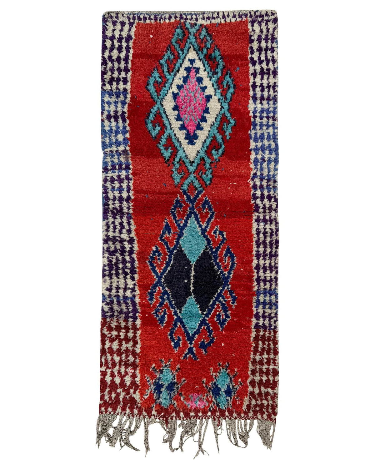 Red & Turquoise Vintage Moroccan Runner | 3x6