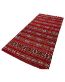 Red Vintage Moroccan Flatweave Rug | 6 x 11