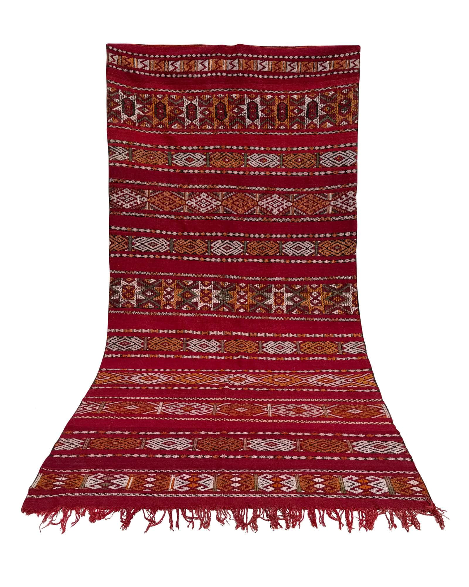 Red Vintage Moroccan Flatweave Rug | 6 x 11