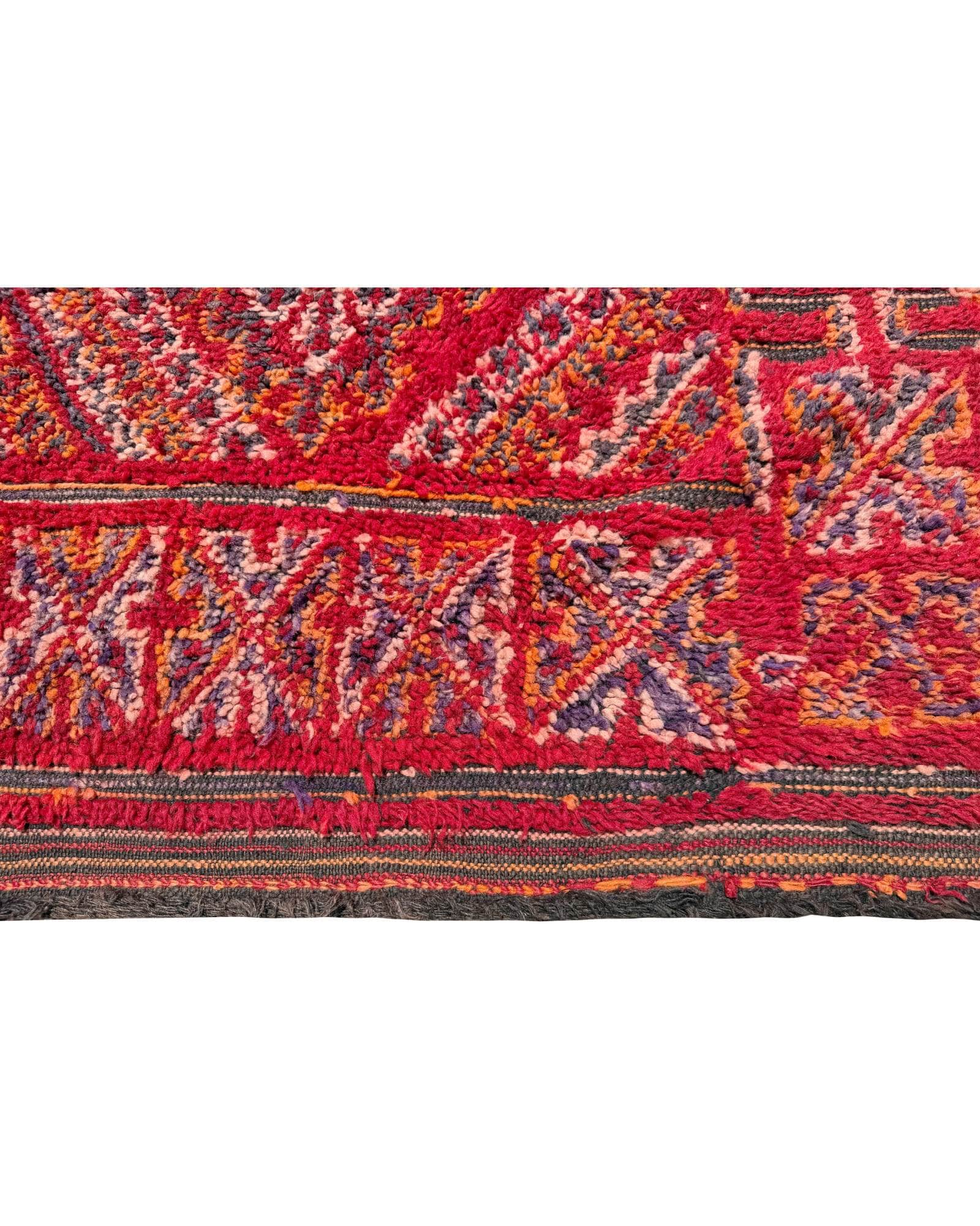 Red Vintage Moroccan Rug | 7x10 Tribal Wool