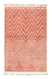 Rosewater Elegance: Handwoven Pink Zigzag Rug for Timeless Charm