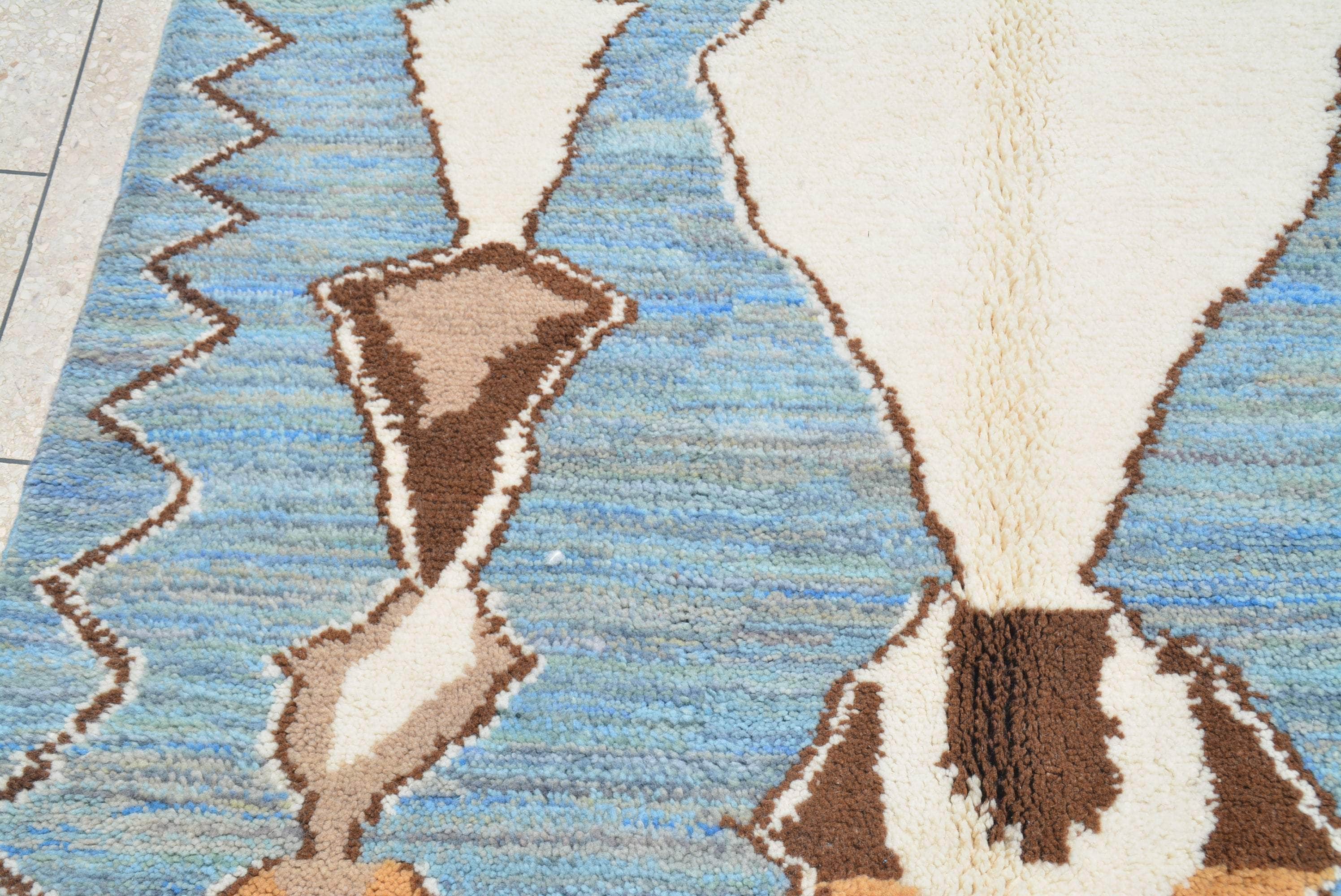 Royal Azure: Handmade Moroccan Rugs | Regal Elegance