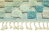 Seaglass Pathway | 5'x8' Coastal Blue & Cream Modern Moroccan Rug
