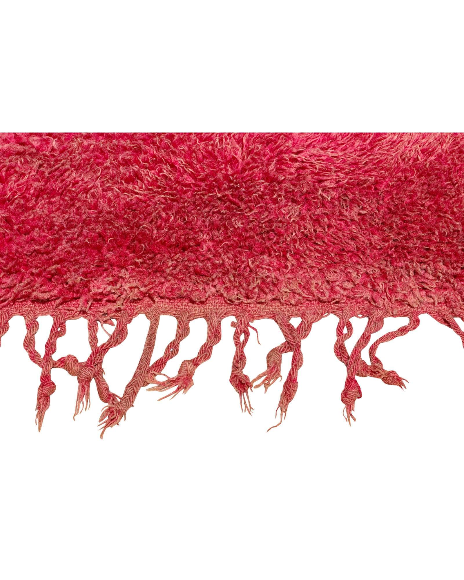 Solid Red Vintage Moroccan Runner | 3x10
