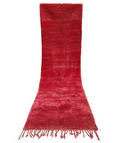 Solid Red Vintage Moroccan Runner | 3x10