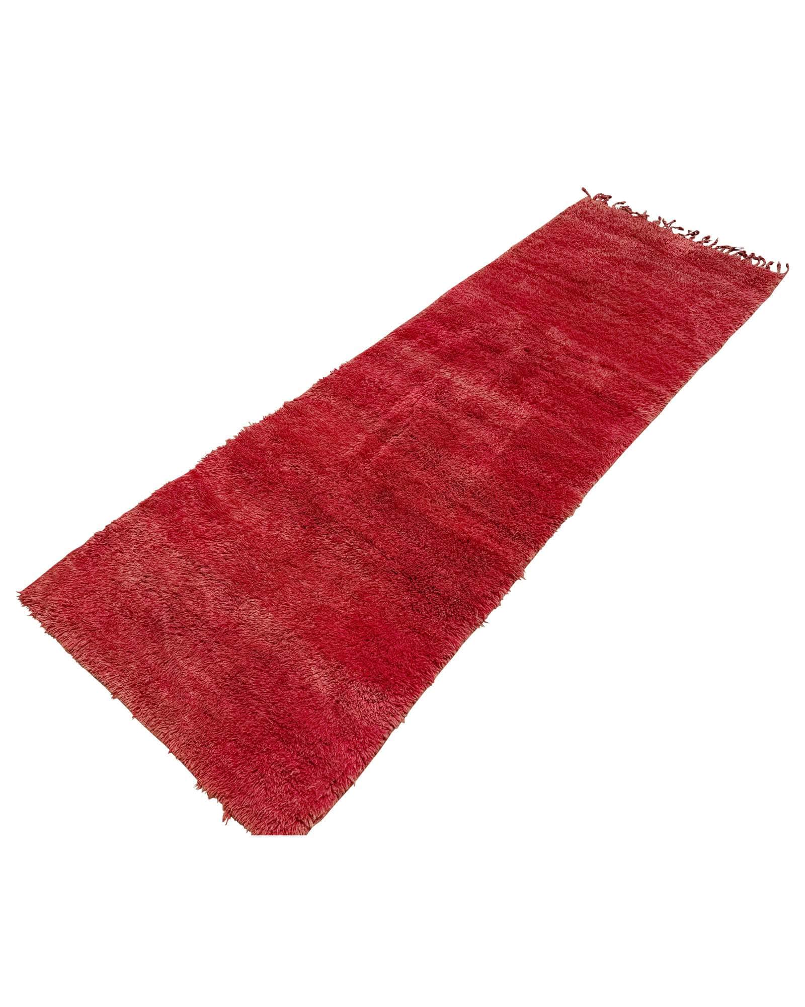 Solid Red Vintage Moroccan Runner | 3x10