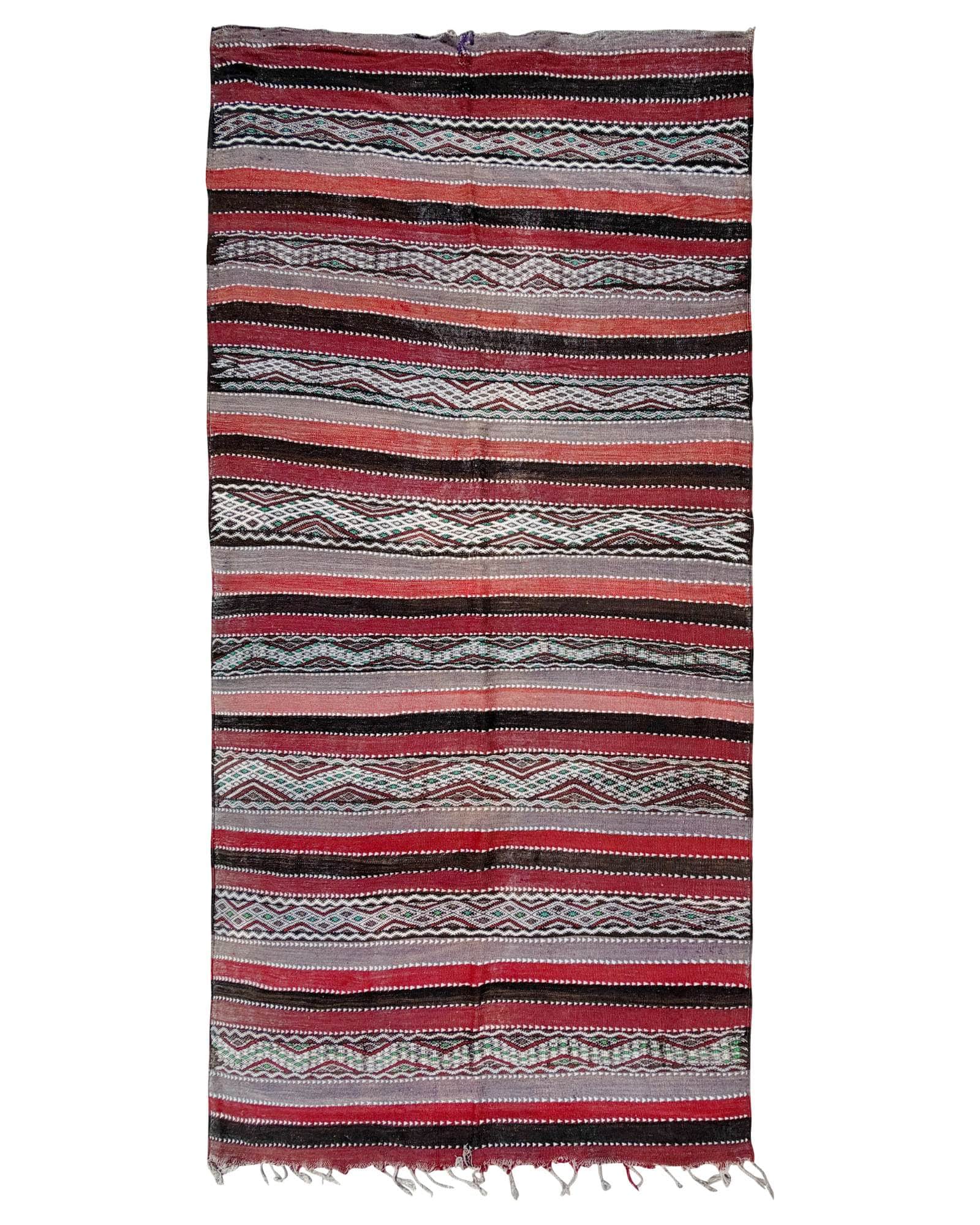 Striped Vintage Moroccan Flatweave | 5'8x11'6