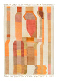Sunset Geometry | 8'x10' Orange & Pink Abstract Boujaad Area Rug