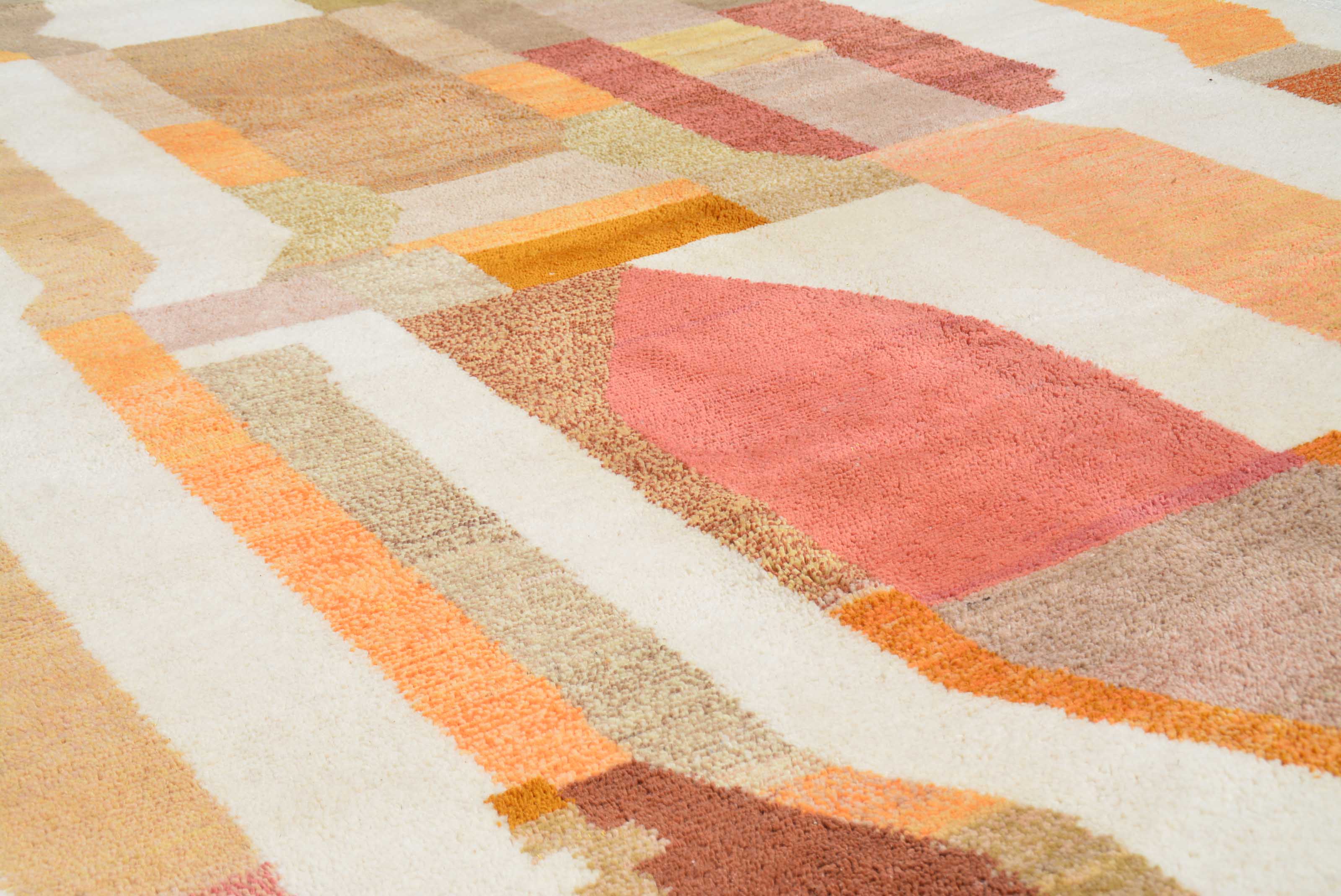 Sunset Geometry | 8'x10' Orange & Pink Abstract Boujaad Area Rug