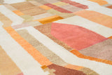 Sunset Geometry | 8'x10' Orange & Pink Abstract Boujaad Area Rug