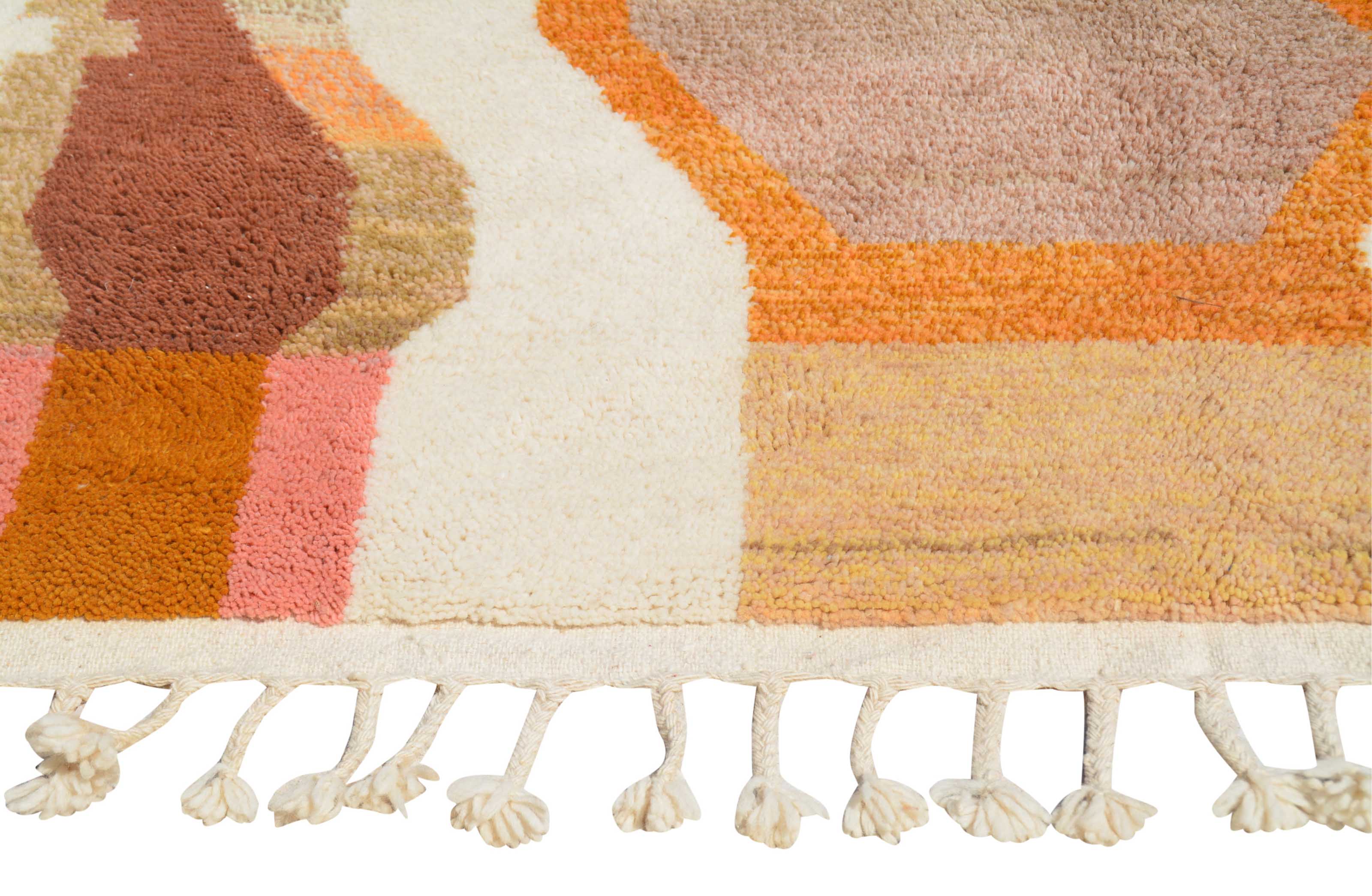 Sunset Geometry | 8'x10' Orange & Pink Abstract Boujaad Area Rug