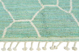Surf | 5'x8' Turquoise & White Geometric Azilal Area Rug
