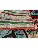 Tan & Blue Vintage Moroccan Rug | 3'4 x 7